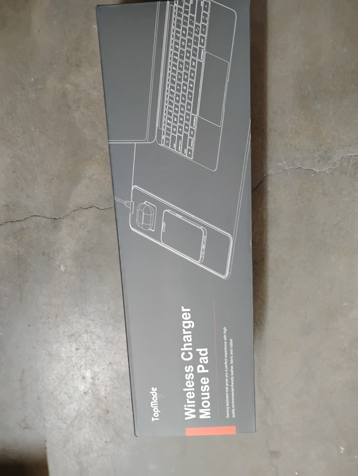 TopMade Wireless Charging Mouse Pad, Waterproof Gaming Black-31.5x15.8 
