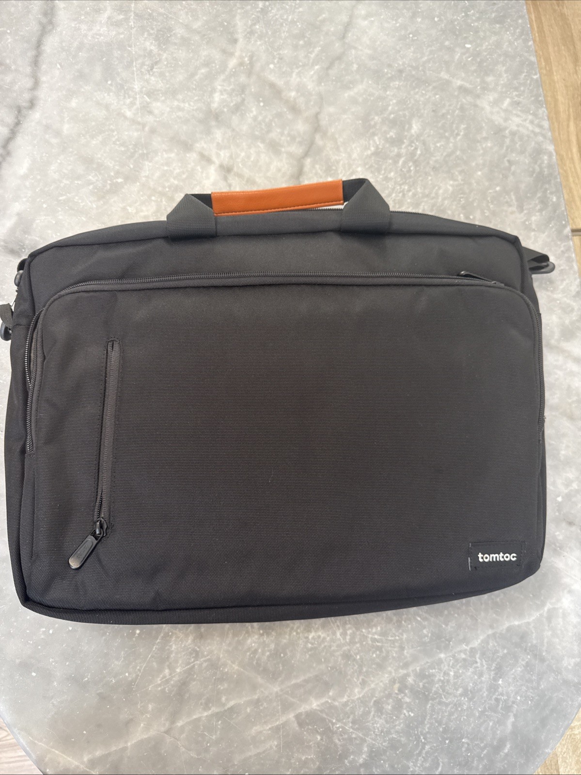 tomtoc Laptop Briefcase Bag Black Brown Handle Padded Messenger 15.6