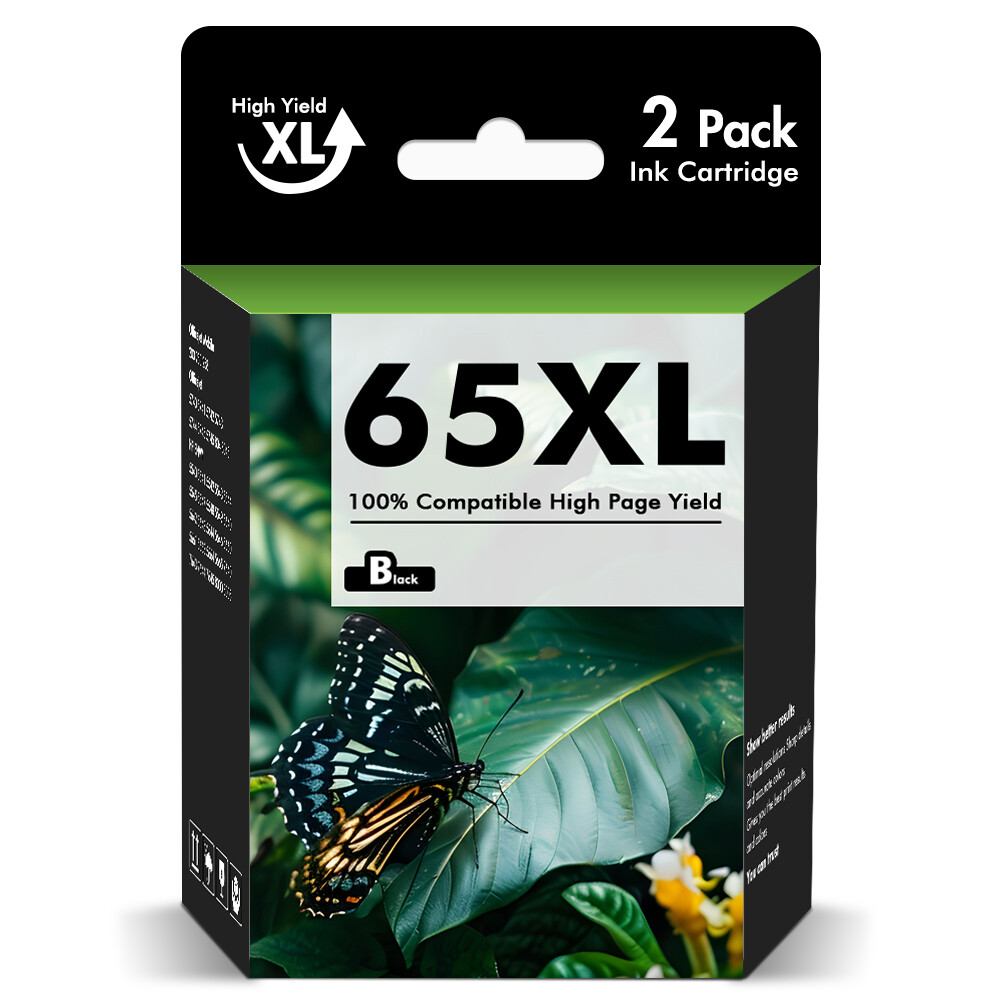 2PK 65XL 65-xl Black Ink cartridge for HP DeskJet 3755 HP AMP 100 130 ENVY 5010