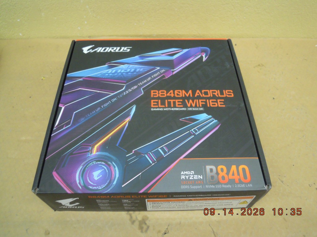 Brand New Gigabyte B840M AORUS Elite Wifi6E Micro ATX Motherboard DDR5 AMD AM5