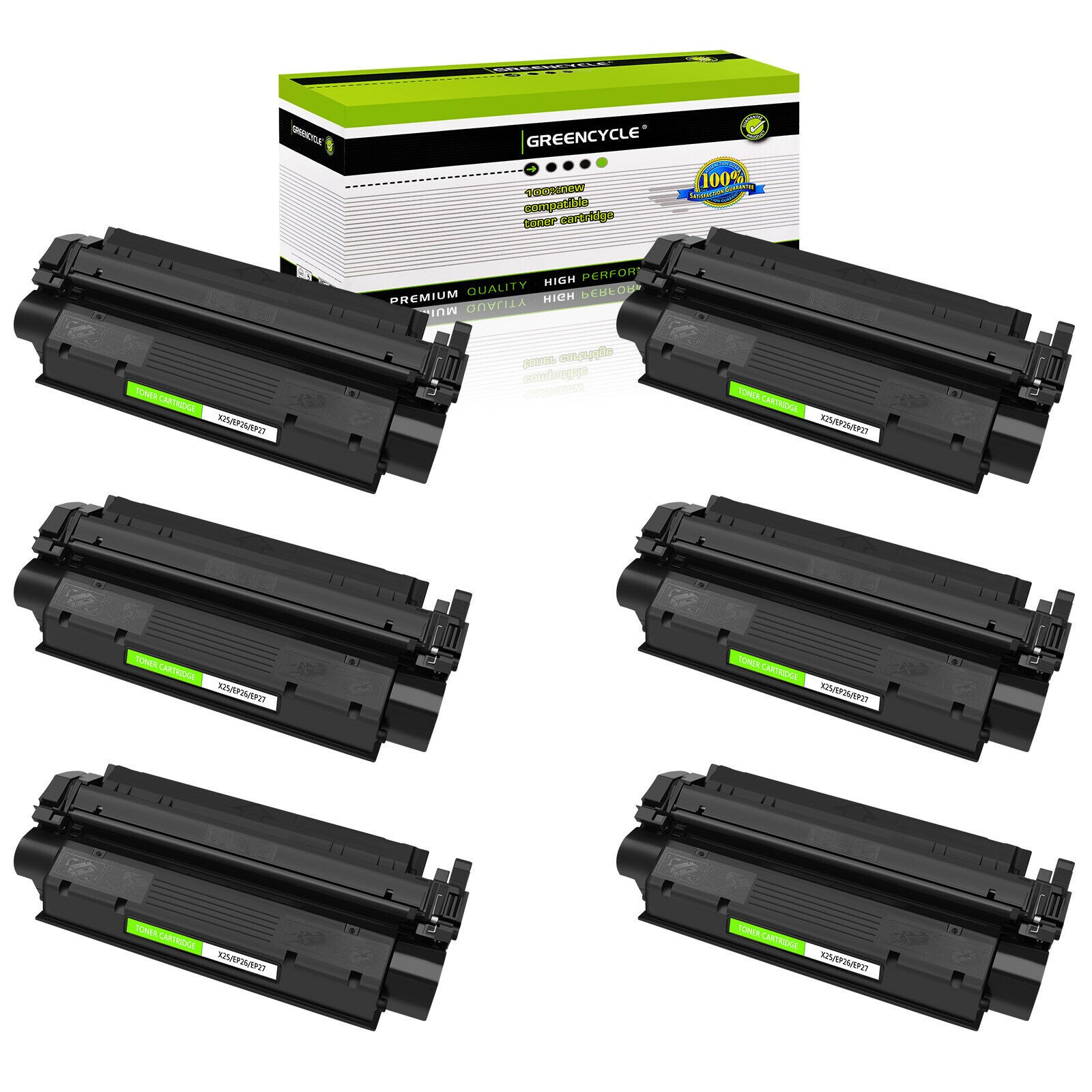 6PK X25 EP26 EP27 Black Toner Cartridge Compatible with Canon MF5730 MF5770 LBP3