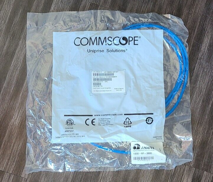 Commscope Uniprise CAT6 7ft Blue Patch Cord UNC6-BL-7F UC1BBB2-0Z007