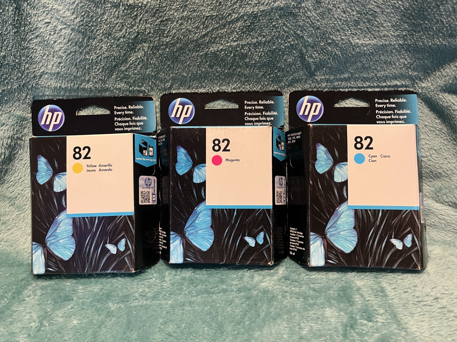 Genuine HP 82 Ink Color Set CH568A CH567A CH566A Date: 2017