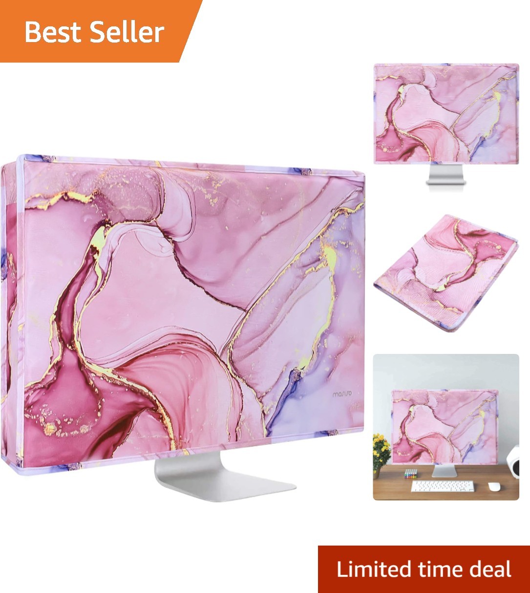 Monitor Dust Cover for 26 27 28 29 Inch Screens Water Resistant Polyester