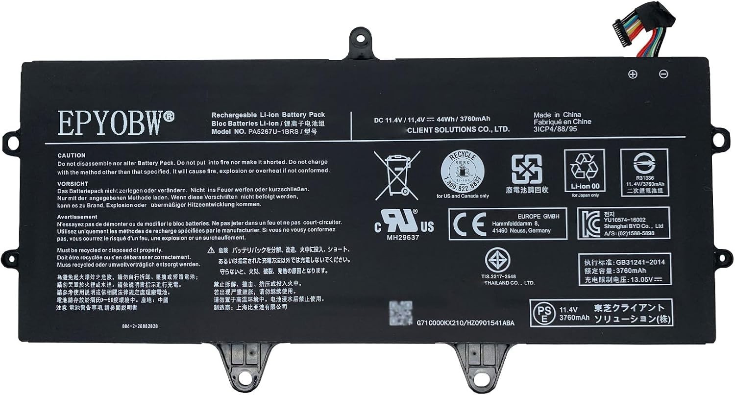 PA5267U 1BRS Laptop Battery 44Wh PA5267U Compatible with Toshiba Portege X20W