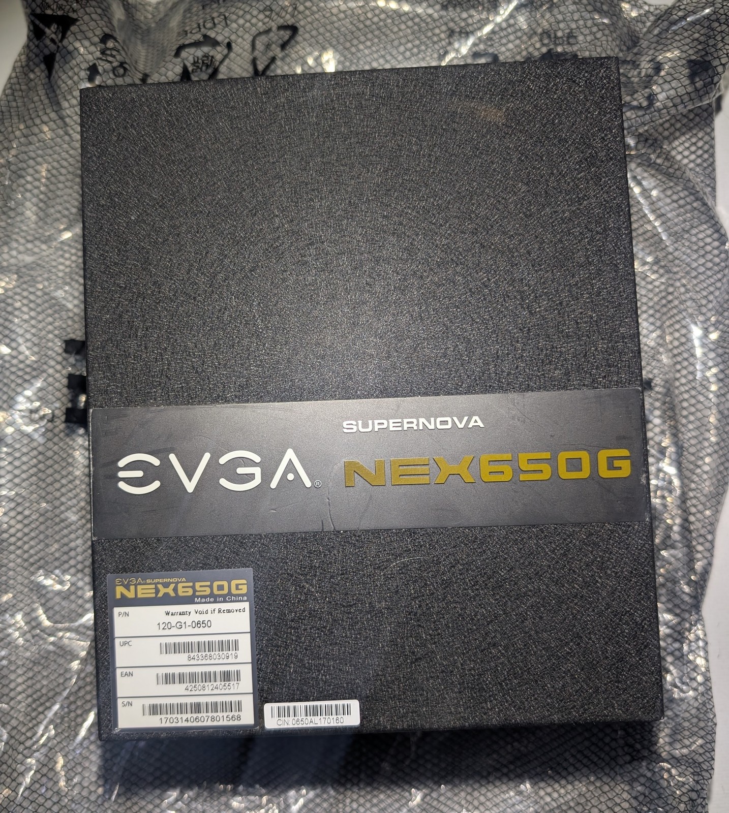 EVGA SuperNOVA NEX650G 650W 80 Plus Gold Modular ATX PSU Used Box