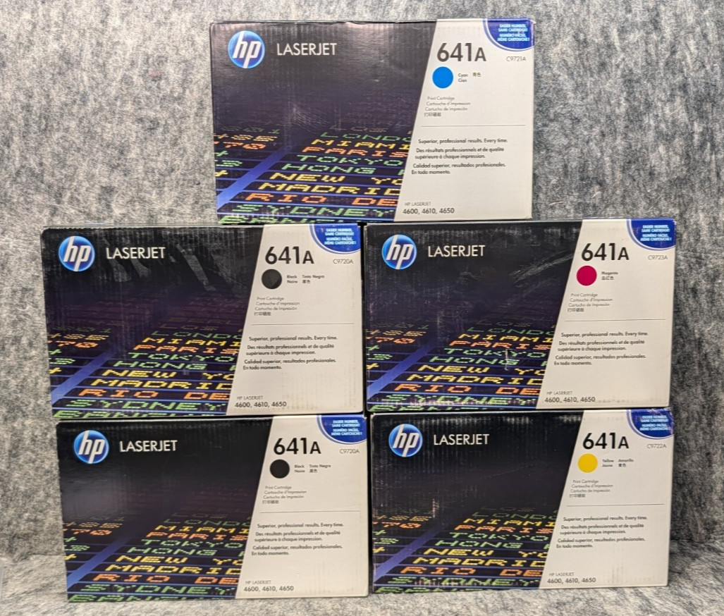 5-Pack HP 641A CMYKK Toner Cartridge  for LaserJet 4600, 4610, 4650 🔥New🔥