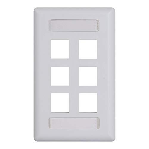 Faceplate- Id- 1-Gang- 6-Port- White