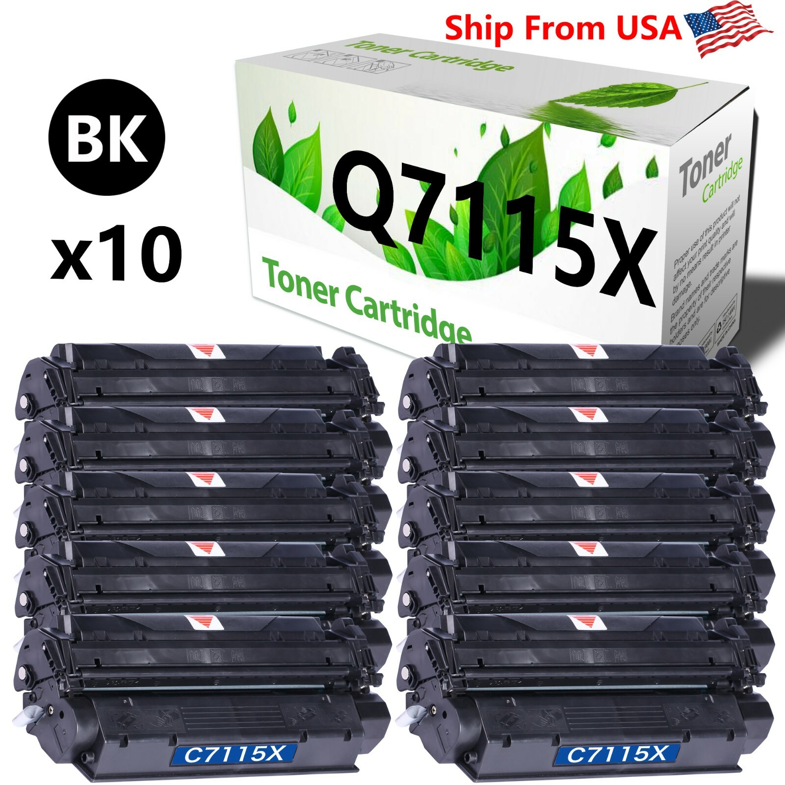 10PK Compatible C7115X 7115X Toner Cartridge For 1000 3320MFP Printer