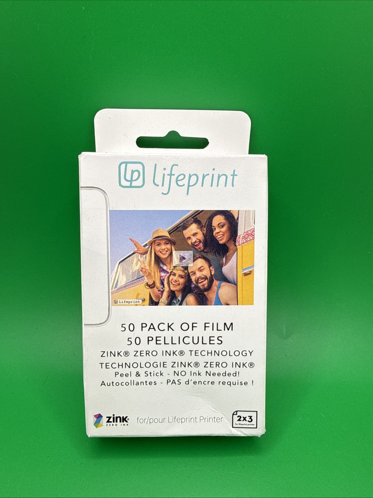 Lifeprint 50 Pack White Zink Sticky Photo Film for 2x3 Printer Hyperphotos