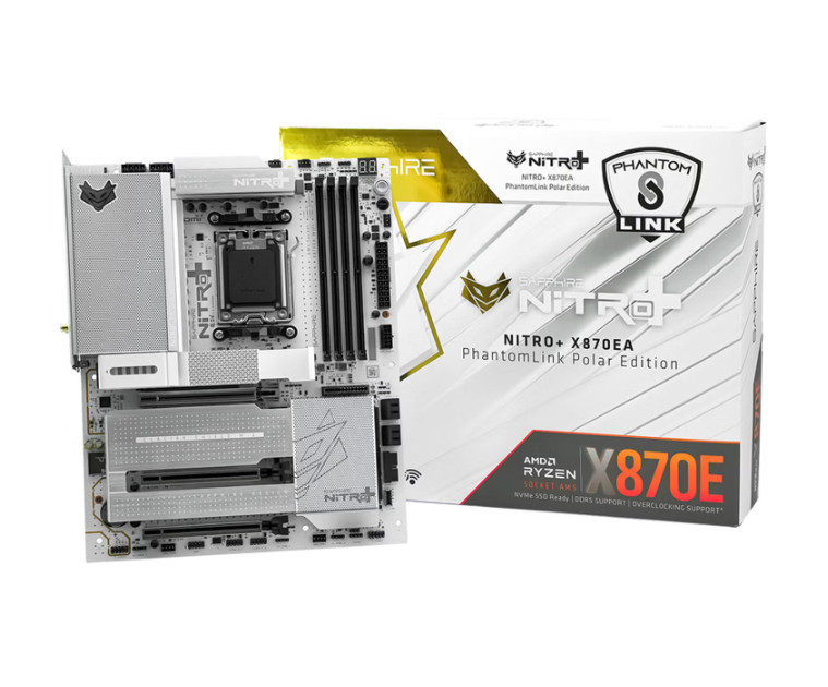 Sapphire NITRO X870E APHANTOMLINK White WIFI AM5 DDR5 Motherboard//