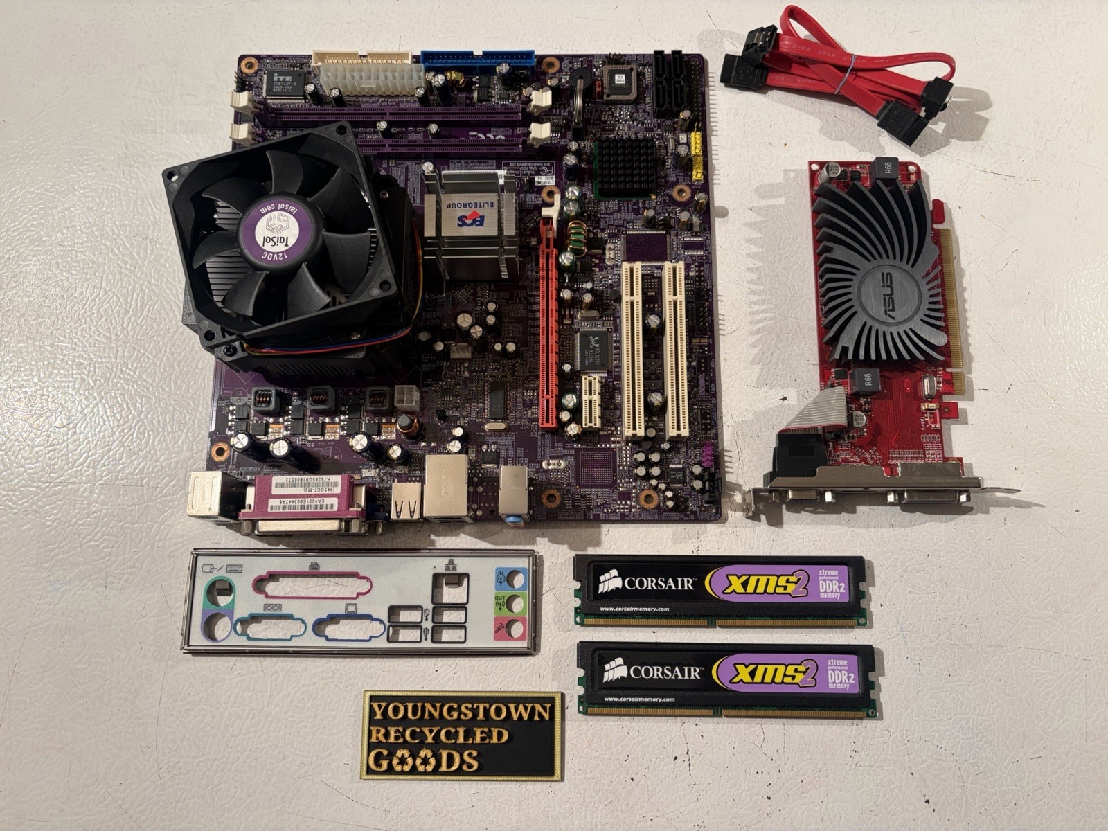 ECS ELITEGROUP 945GCT-M3 MOTHERBOARD INTEL C2D E4600 CPU 2GB RAM RADEON HD6450