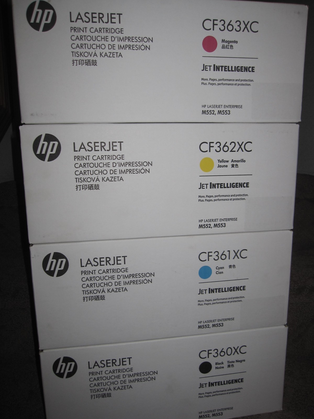 SET HP CF360XC Black CF361XC Cyan  CF362XC Yellow CF363XC Toner Cartridge 508X