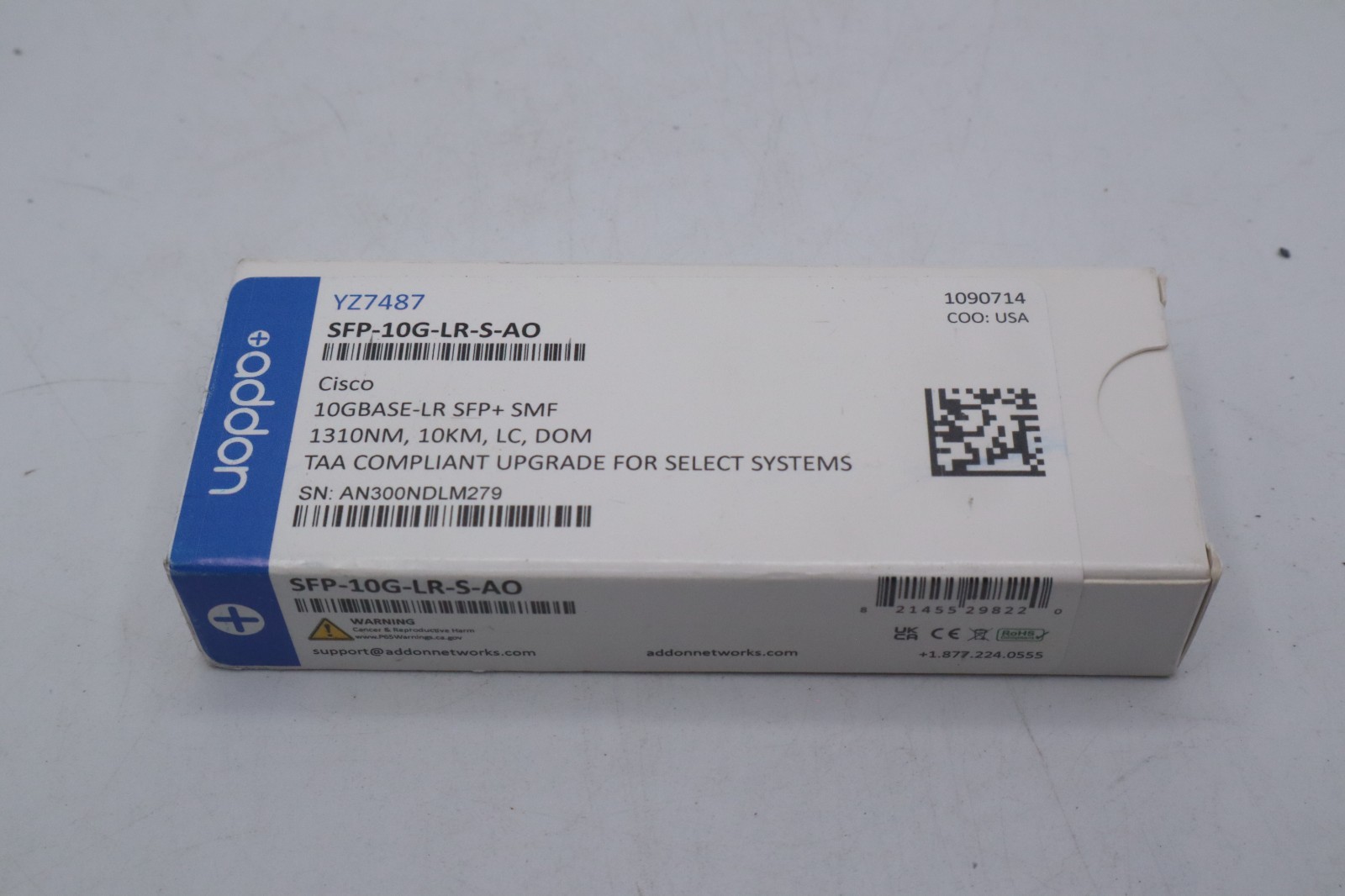 ADDON SFP-10G-LR-S-AO Transceiver Module, 1310nm, 10km BRAND NEW