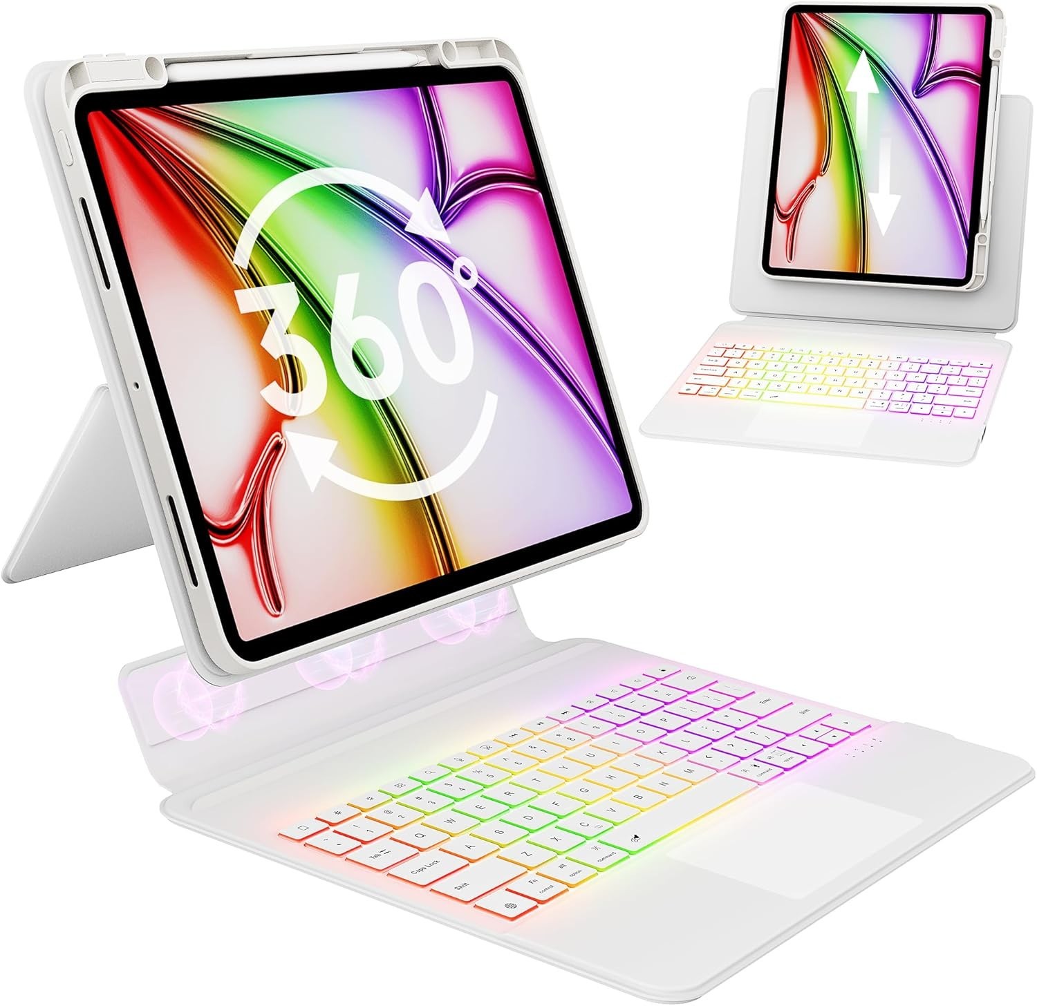 GUSGU SplitFolio Detachable for 2024 iPad Pro 13-in.(M4) Keyboard Case with Kick