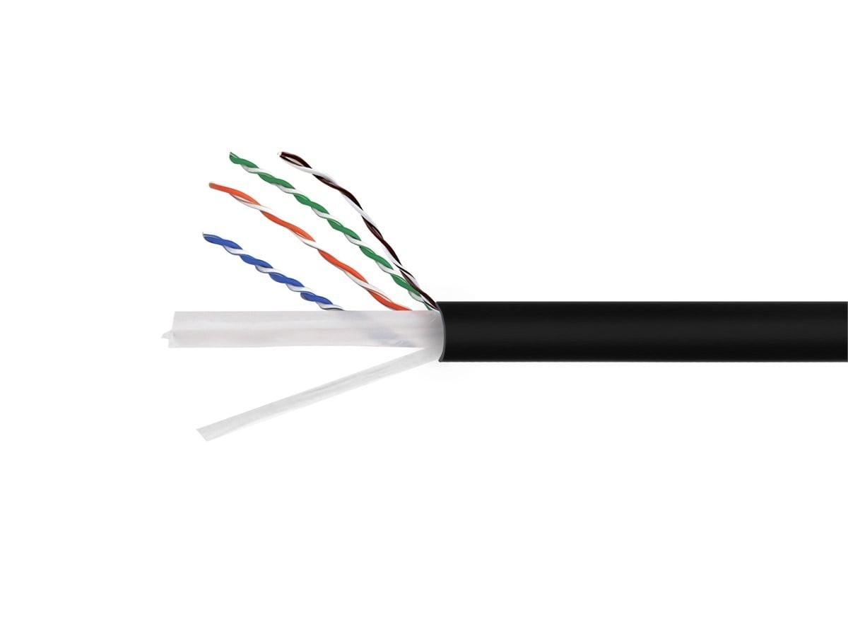 Monoprice Cat6A 1000ft Black Bulk Ethernet Cable P/N 40515 Solid Copper UTP CMR