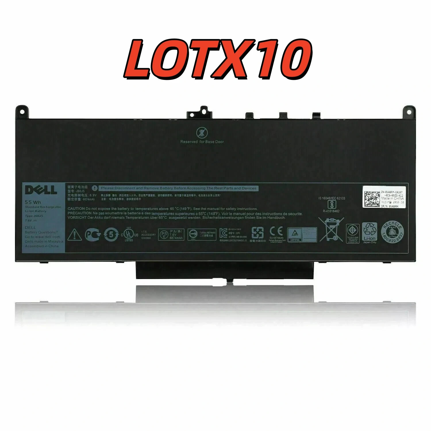 X10 Genuine J60J5 Battery for Dell Latitude E7270 E7470 MC34Y 242WD GG4FM