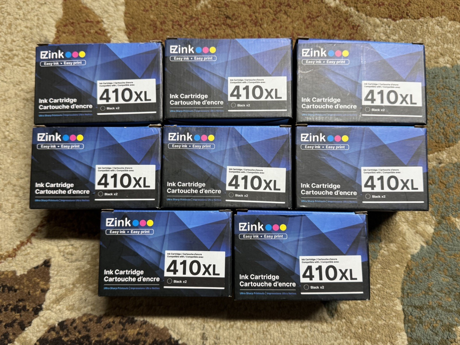 LOT 8 410XL EZINK replacement ink cartridges for Epson, brand new Exp 5/28/2029