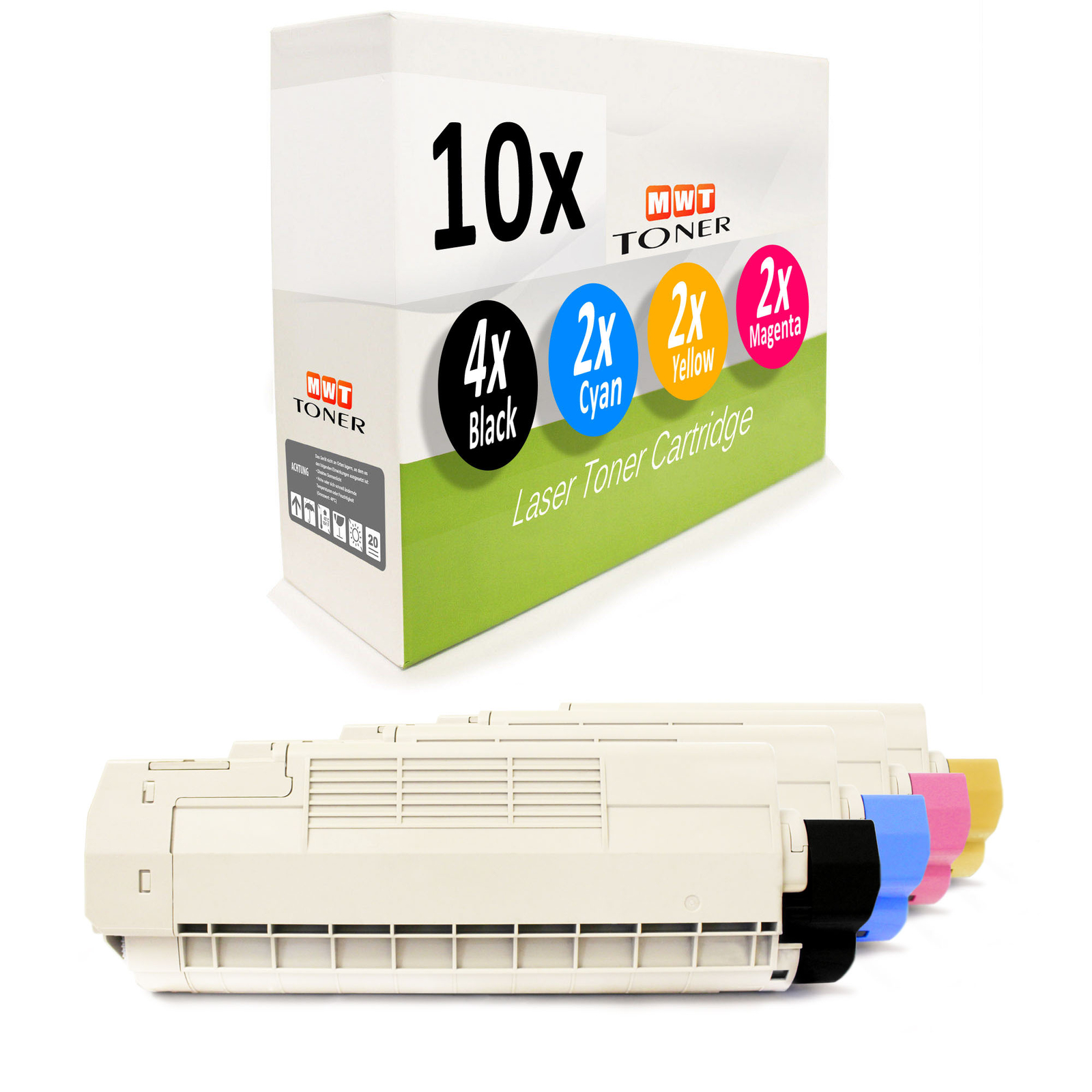 10x MWT Cartridge for OKI Color MC563DN MC573DN Multipack