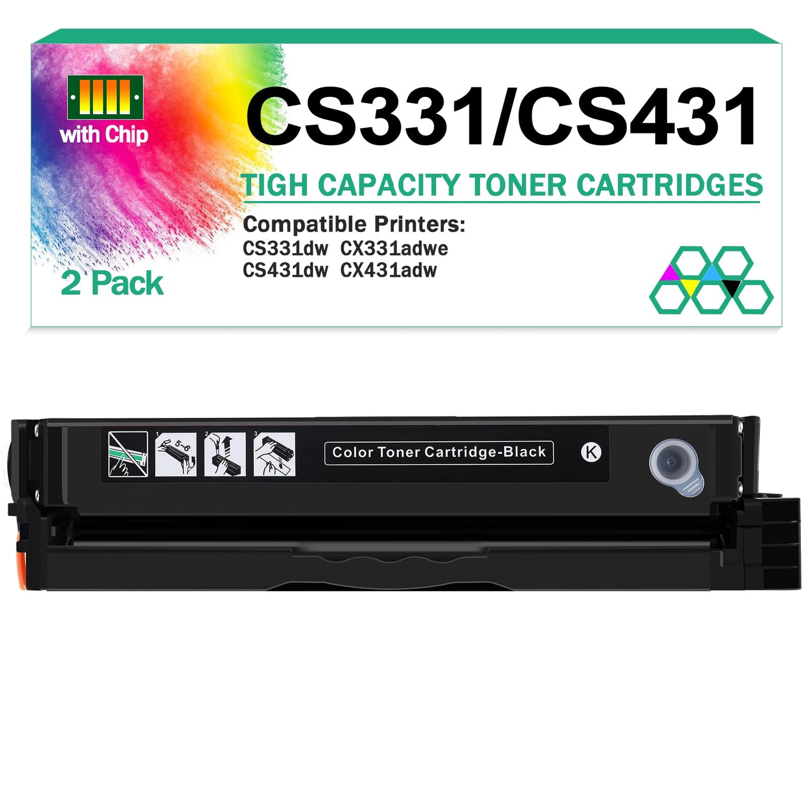 20N10K0 Black Toner Cartridge(with chip) for Lexmark CS331dw CS431dw CX331adwe