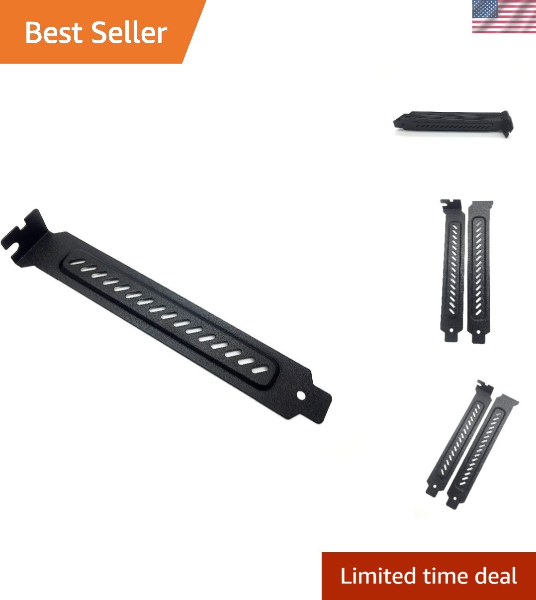 Durable Black Hard Steel PCI Slot Covers - 10 Pcs for Optimal PC Protection