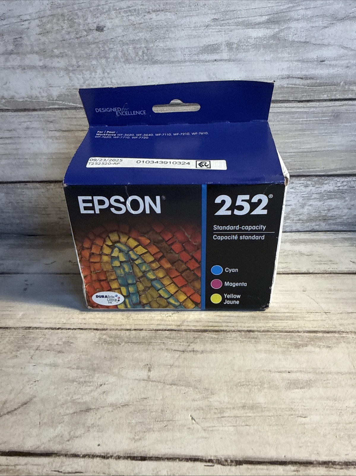 New Genuine Epson 252 3pk Combo Ink Cartridges Cyan,Magenta,Yellow  Exp 07/2028