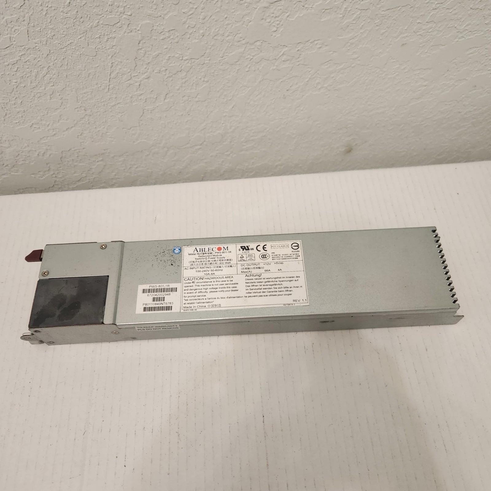 Ablecom Supermicro PWS-801-1R 800W Server Power Supply L18