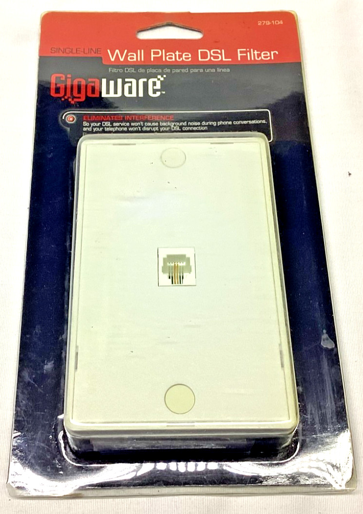 Gigaware Single-Line Wall plate DSL Filter 279-104 NOS