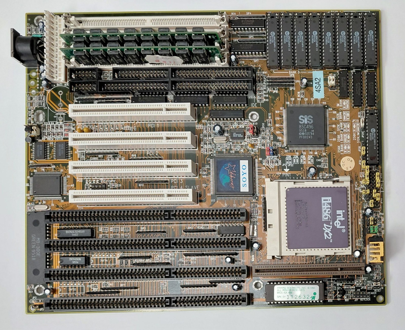 SOYO SY-4SA2 VIP VLB ISA PCI 486 Retro Motherboard + Intel 80486DX2 66MHz + 16MB