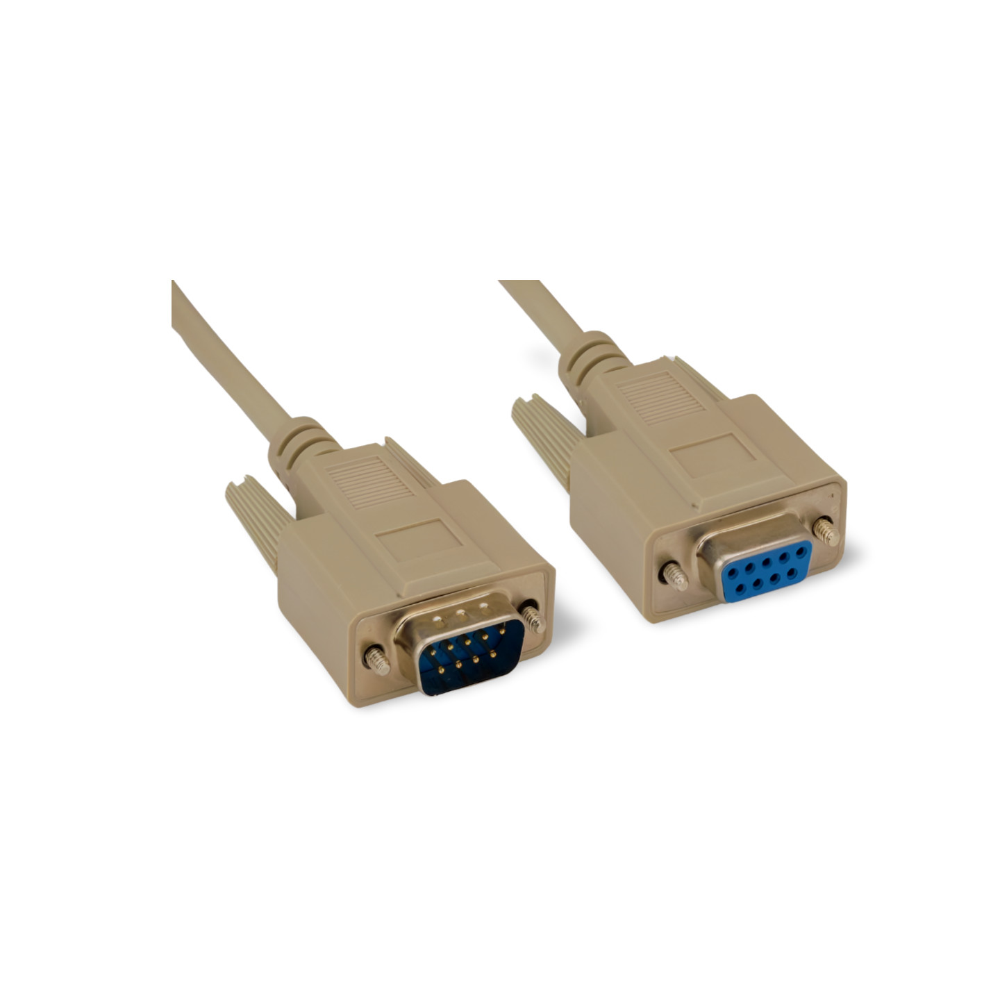 1ft DB9 Male to DB9 Female Serial Cable Extension - Beige