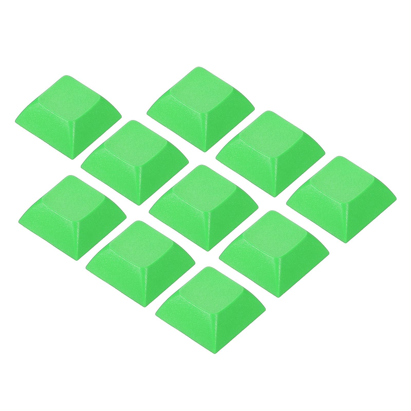 1U Blank Keycaps 10 Pack MX Keyboard Replacement Universal PBT Mechanical, Green