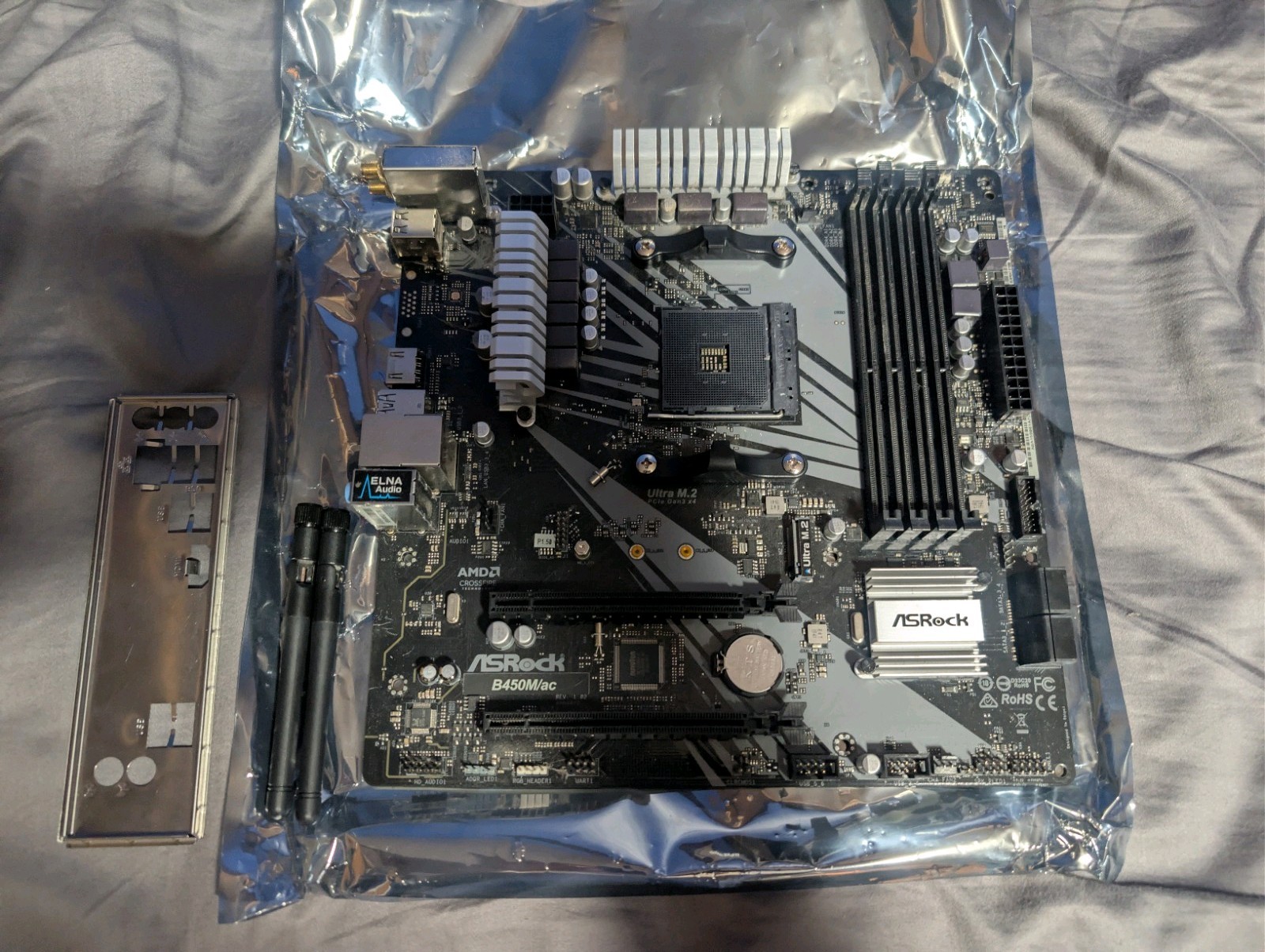 ASRock B450M/ac R2.0 AM4 Micro ATX Motherboard WiFi Excellent