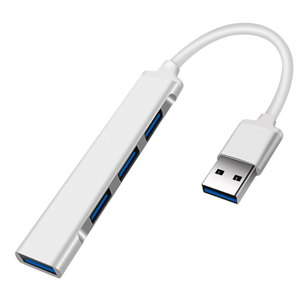 USB 3.0 4 Port Hub Splitter Slim & Sleek Aluminum for PC Mac Laptop Desktop