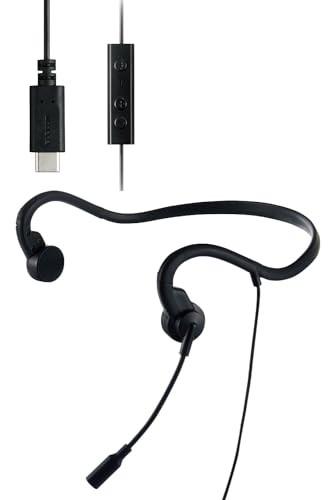 ELECOM Bone Conduction Earphones with Microphone Wired Type-C Headset