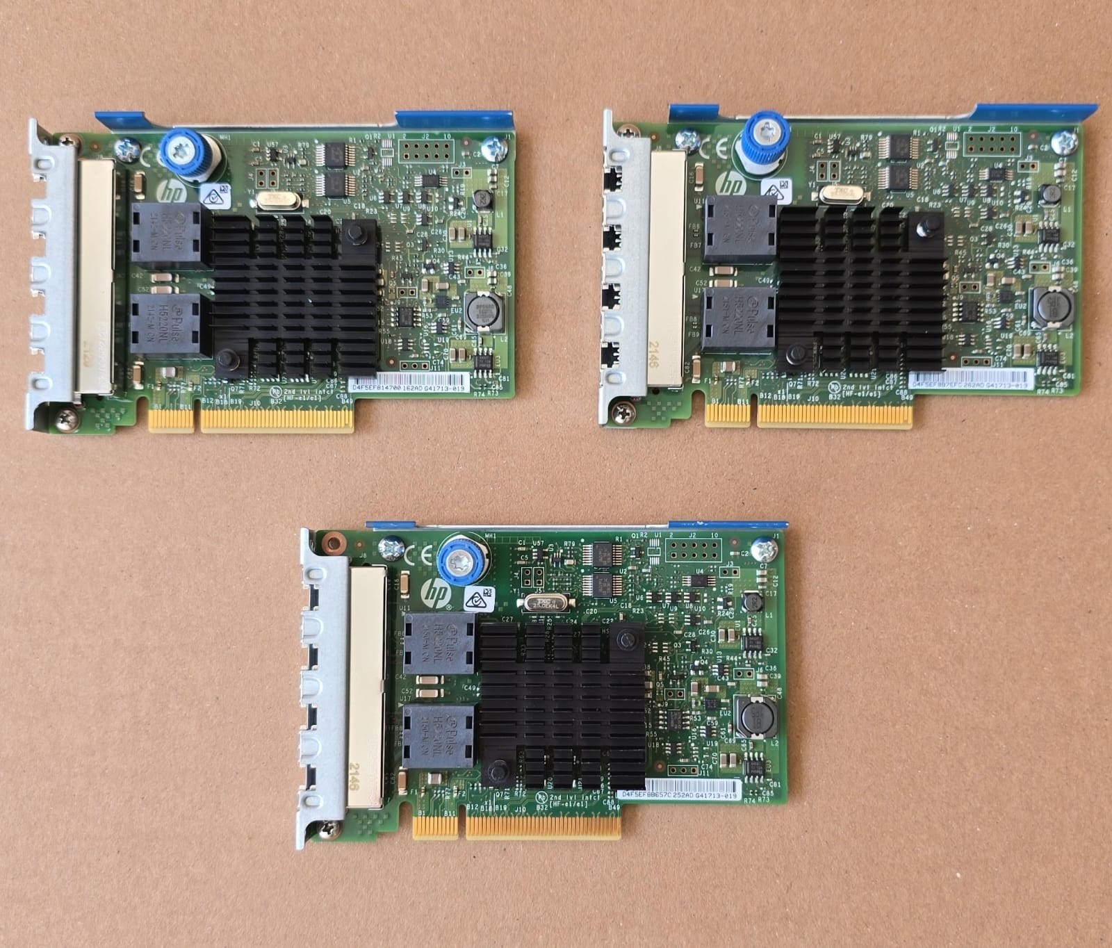 Lot of 3 HPE 665240-B21  Ethernet 1Gb 4-Port 366FLR Adapter  665238-001