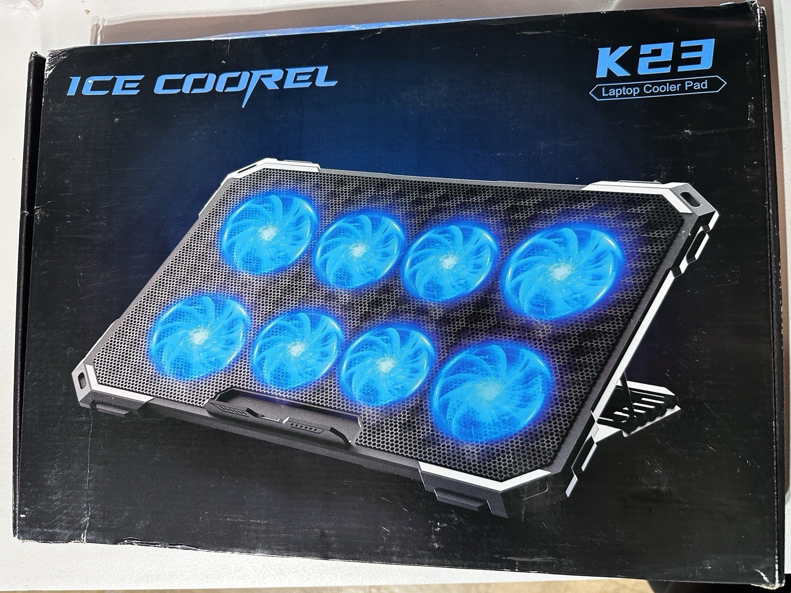 ICE COOREL Gaming Laptop Cooling Pad with 8 Cooling Fans, Laptop Fan Cooler Pad