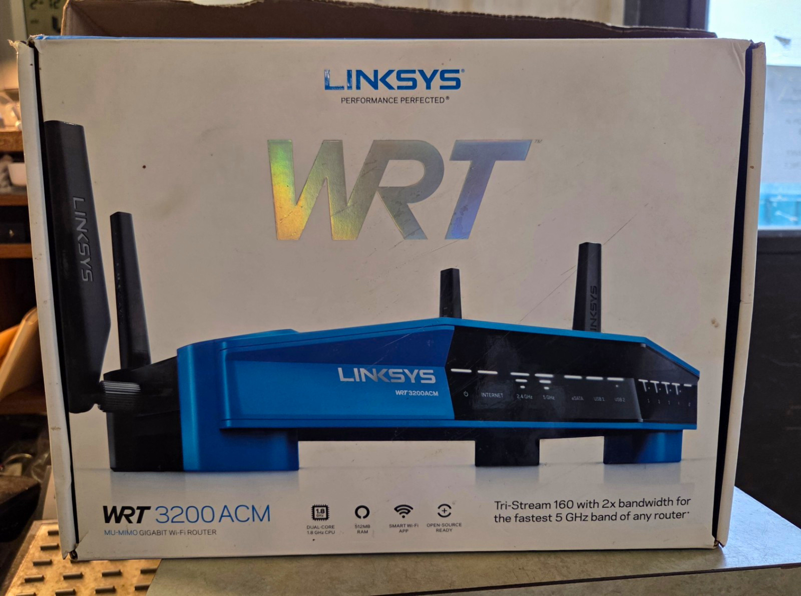 Linksys WRT3200ACM WiFi Router MU-MIMO Dual Band AC2600 4-Port Blue/Black