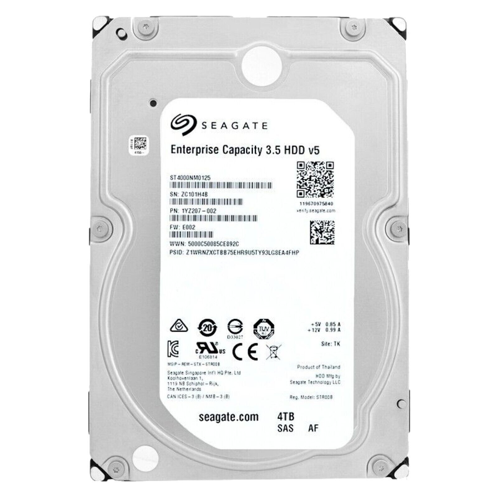 SEAGATE EXOS 4TB 7.2K 12Gb/s 3.5" 128MB Cach SAS  ST4000NM0125 HDD hard drive