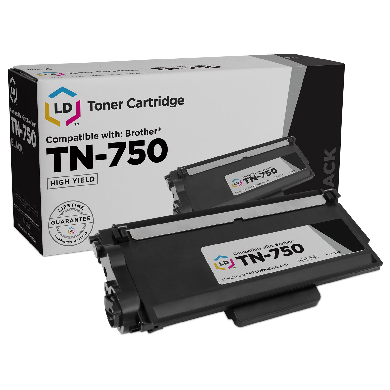 LD TN750 Black Laser HY Toner Cartridge for Brother DCP-8110DN DCP-8155 MFC-8510