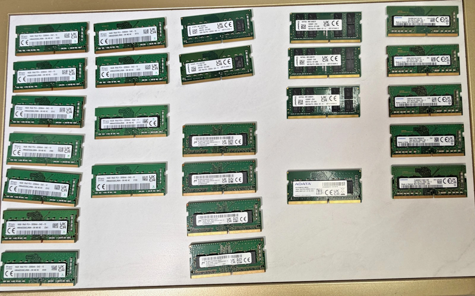 SKHynix, Micron, Kingston, ADATA Samsung 16GB PC4-3200AA Laptop Memory