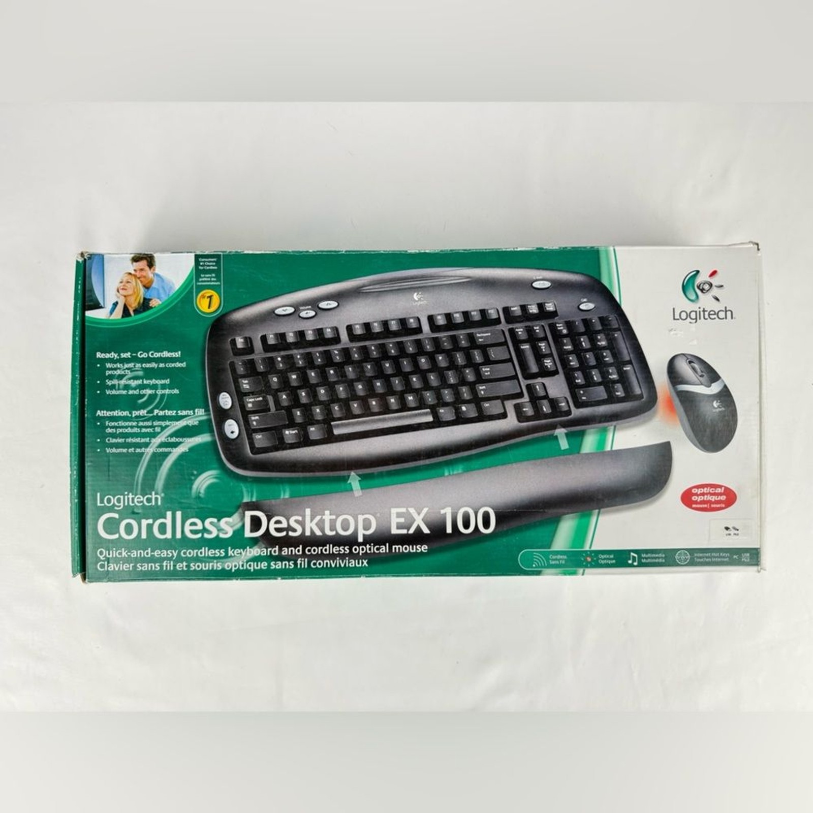 NWT Logitech Desktop EX 100 with Mouse and Arm Rest