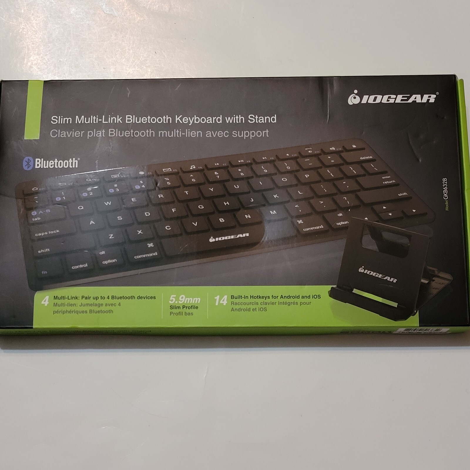 IOGEAR GKB632B SLIM MULTILINK BLUETOOTH KEYBOARD WITH STAND