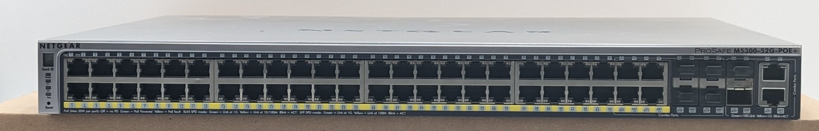 Netgear M5300-52G-PoE+ 48-Port Gigabit L2+ PoE+ Switch AX744 Module TESTED