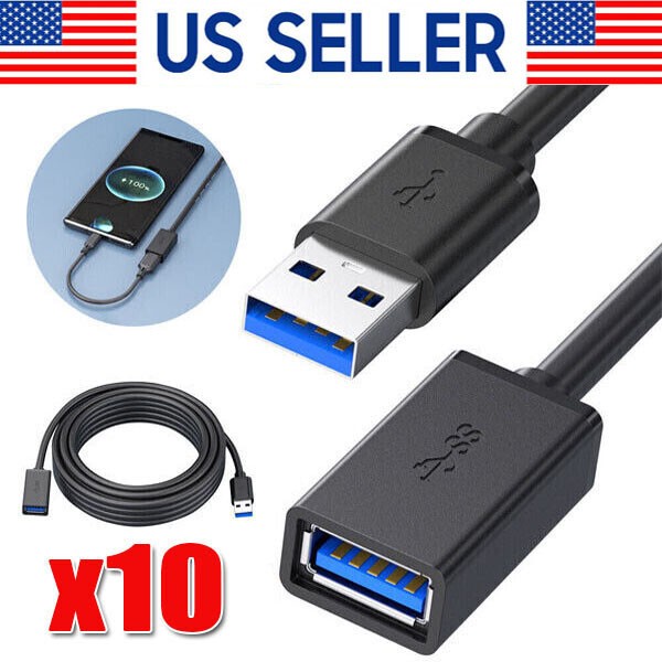 USB3.0 Extension Cable High Speed Extender Cord Adapter TypeA Male to Female LOT