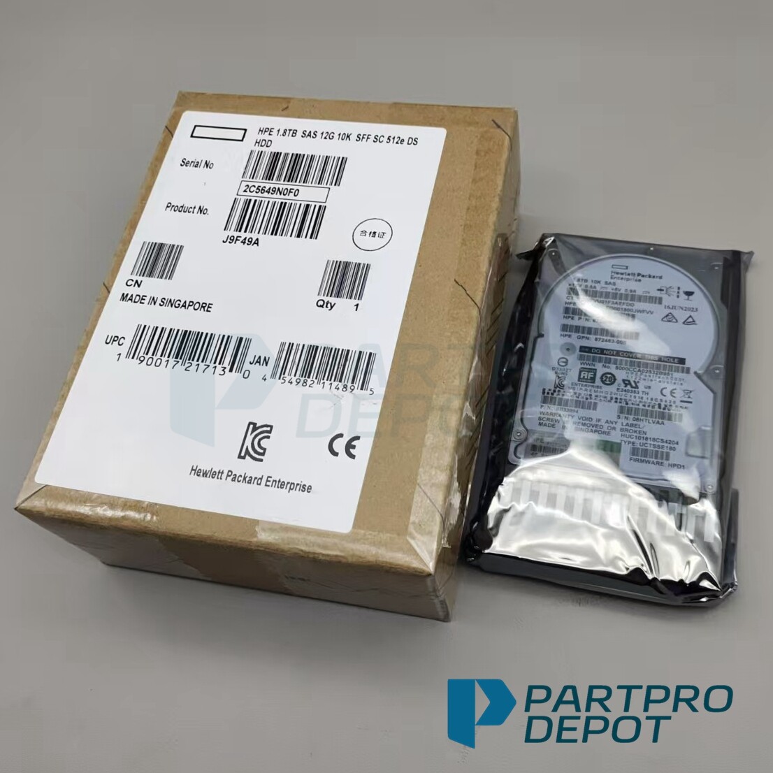 New HPE J9F49A 787649-001 MSA 1.8TB 2.5" SAS 10K 12G SFF BC HDD Hard Drive