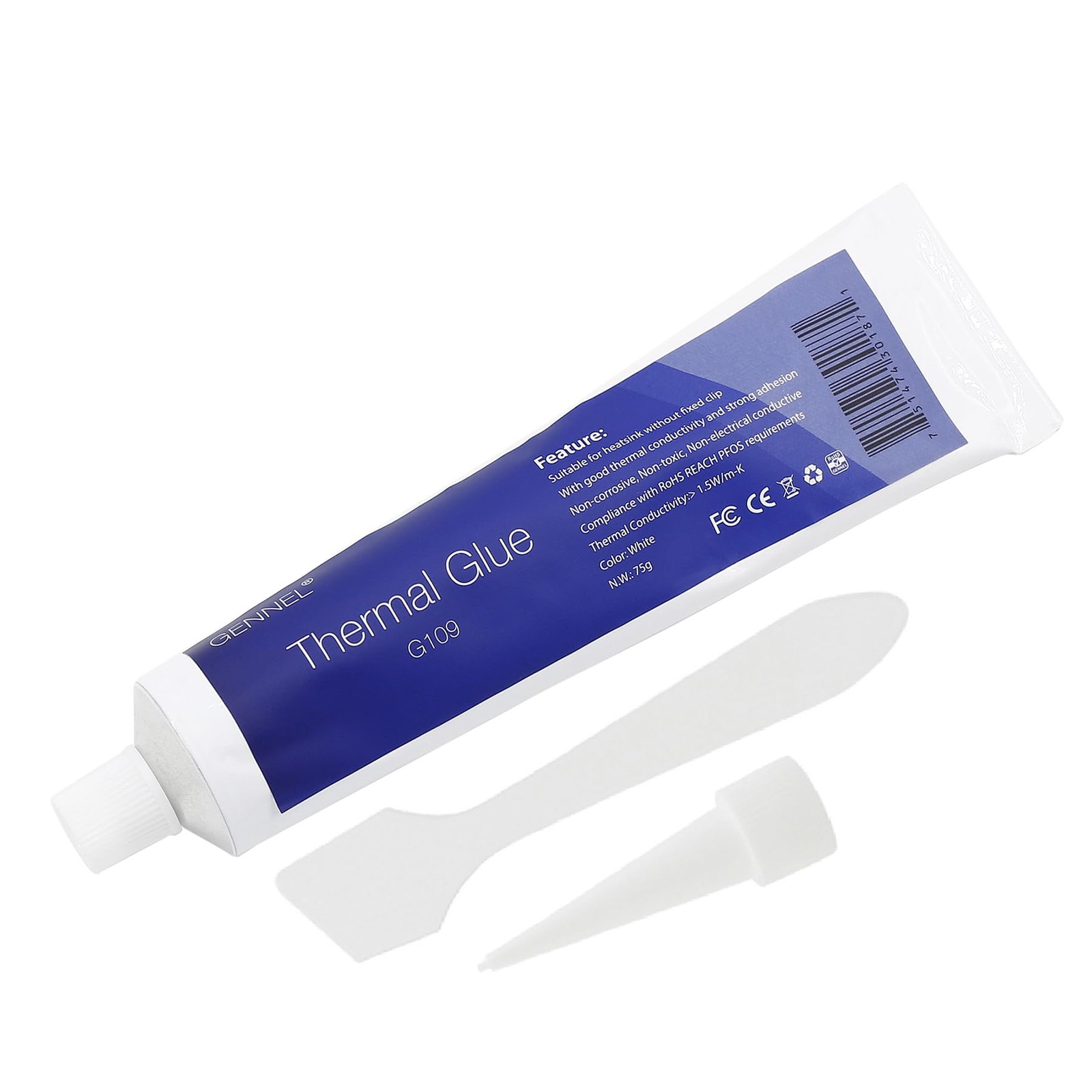 75g Thermal Glue Conductive Epoxy Heatsink Adhesive Paste White Silicone 2.65 Oz