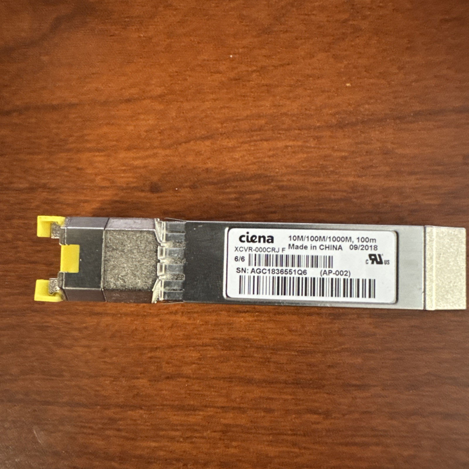 Ciena XCVR-A00CRJ F COUIAR81AA 1000Base-TX SFP Transciever