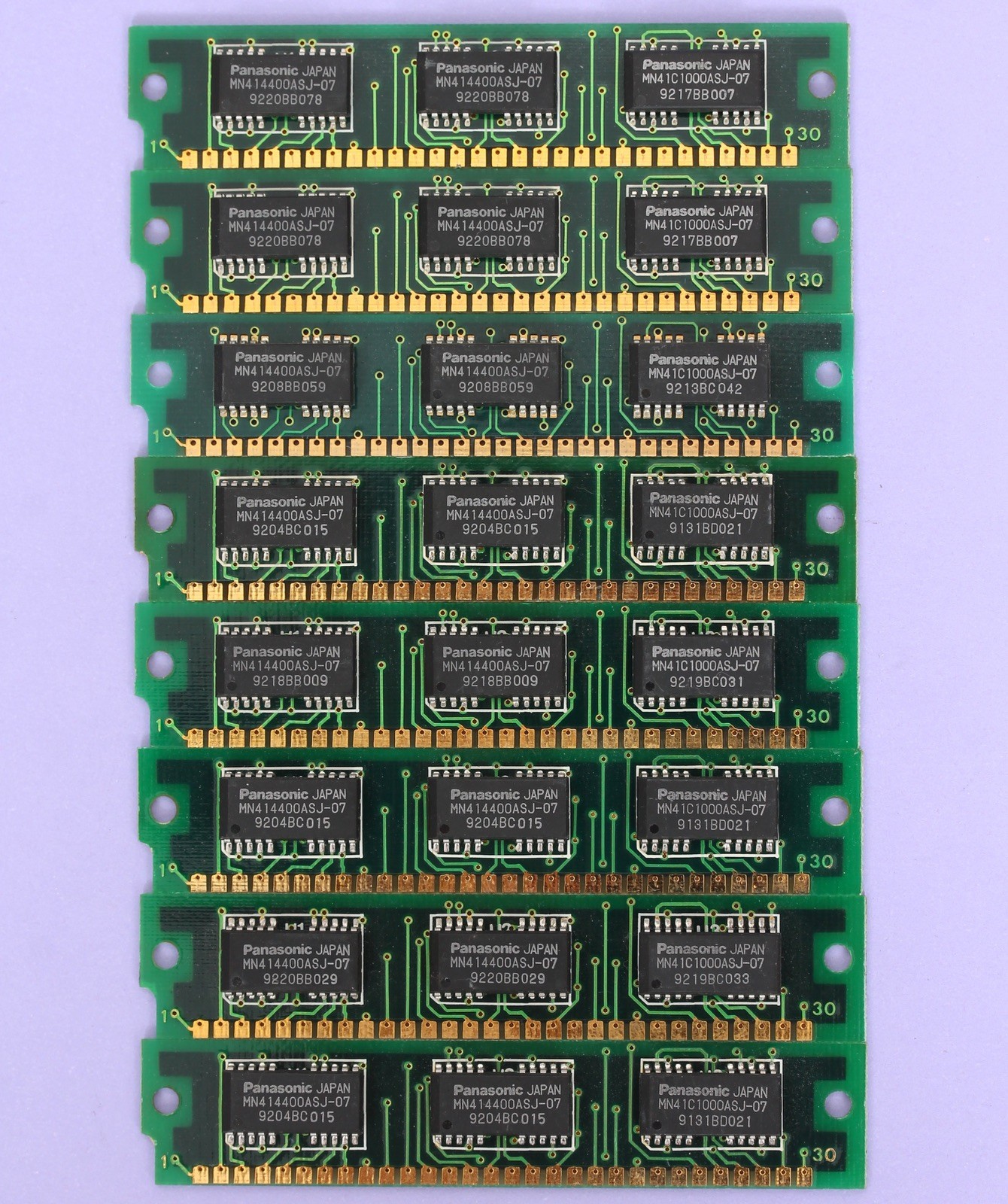 30 Pin 8MB RAM (8x 1MB Modules) Parity 5V 70ns Panasonic Memory *TESTED+REPORT*