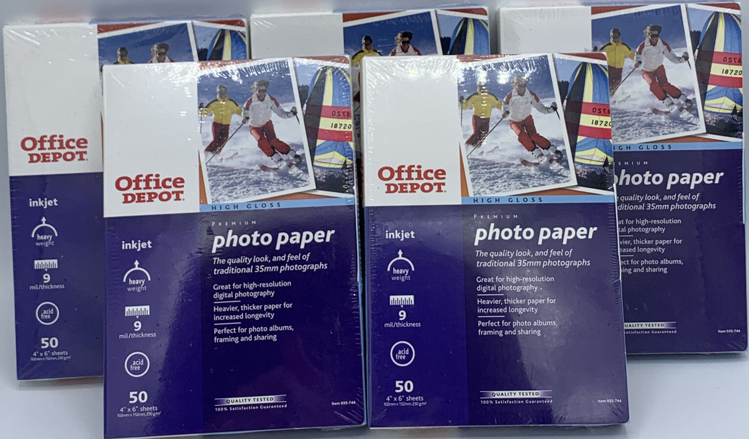Office Depot High Gloss Premium Photo Paper 5 Packs Of 50 4”X6”