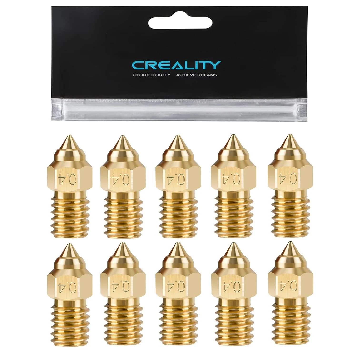 10PCS Brass 0.4mm Nozzles for Ender 3 V3 SE, 5 S1, 3D Printer Parts...